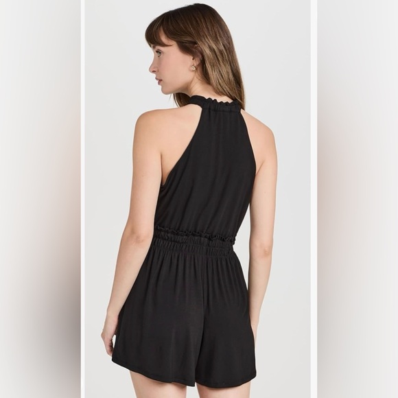NWT Z Supply Black Gathered Waist Sleeveless Romper Size Medium - Picture 2 of 14
